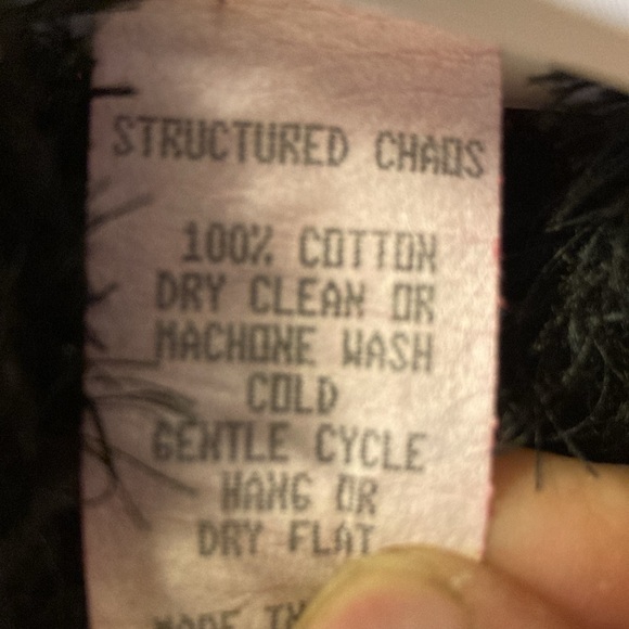 Furry Collar Bright Red Sweater Structured Chaos size large - Picture 6 of 8